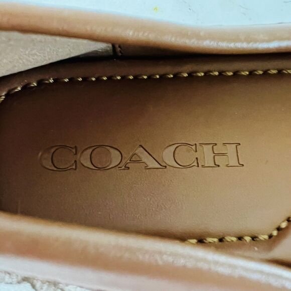 COACH Khaki Saddle Greenwich Signature Jacquard Logo Print Loafer - US 7 - Picture 3 of 8